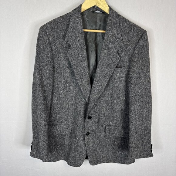 Magee Donegal Tweed Sport Coat Men 42 Gray Herringbone Irish Wool Blazer - Picture 1 of 7